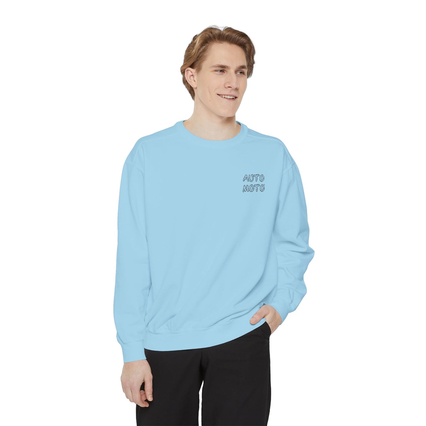 AUTO-MOTO Slogan - Garment Dyed Crewneck