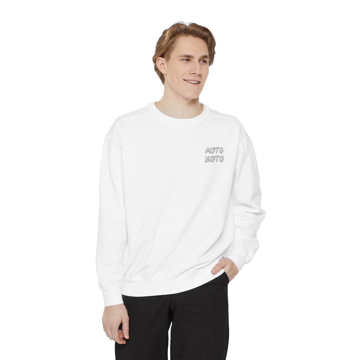 AUTO-MOTO Slogan - Garment Dyed Crewneck